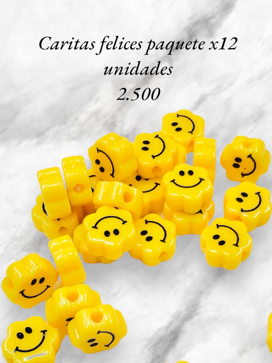 Florecitas con carita feliz paquete x 12 unidades