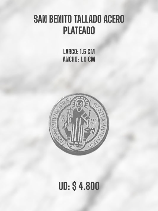 SAN BENITO TALLADO ACERO PLATEADO