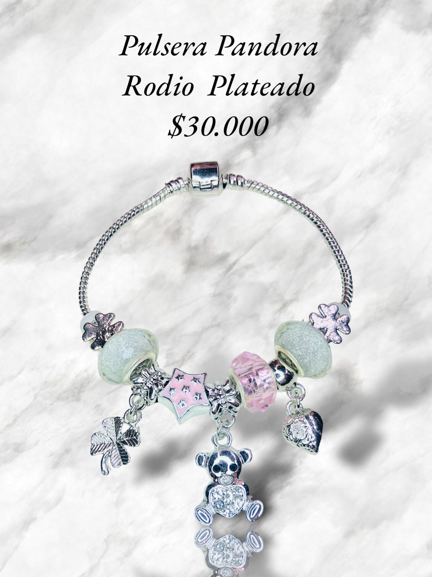 Pulsera Pandora en rodio