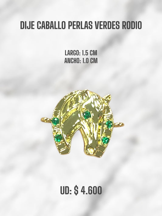 DIJE CABALLO PERLAS VERDES
