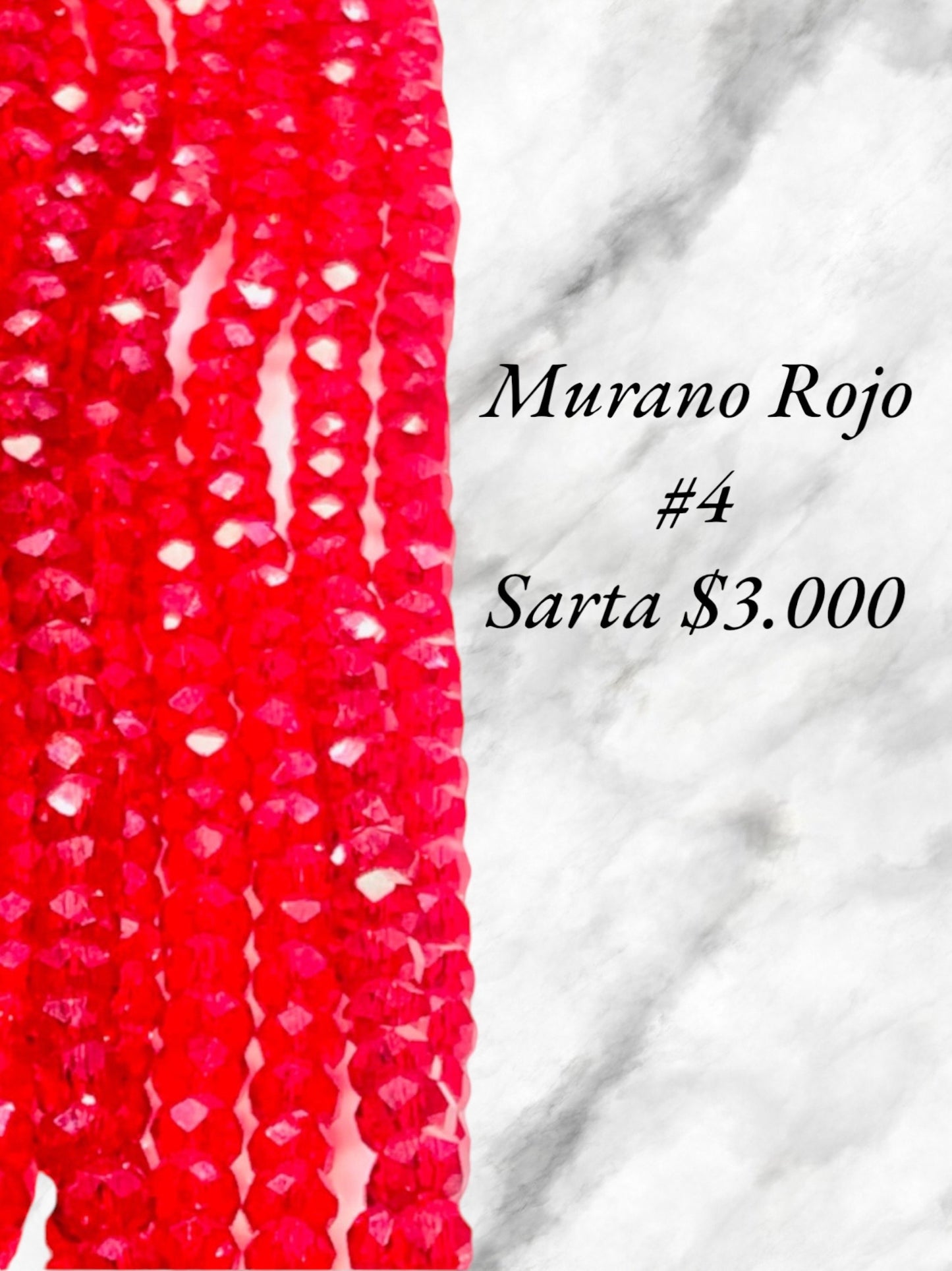 SARTA DE MURANO ROJO #4