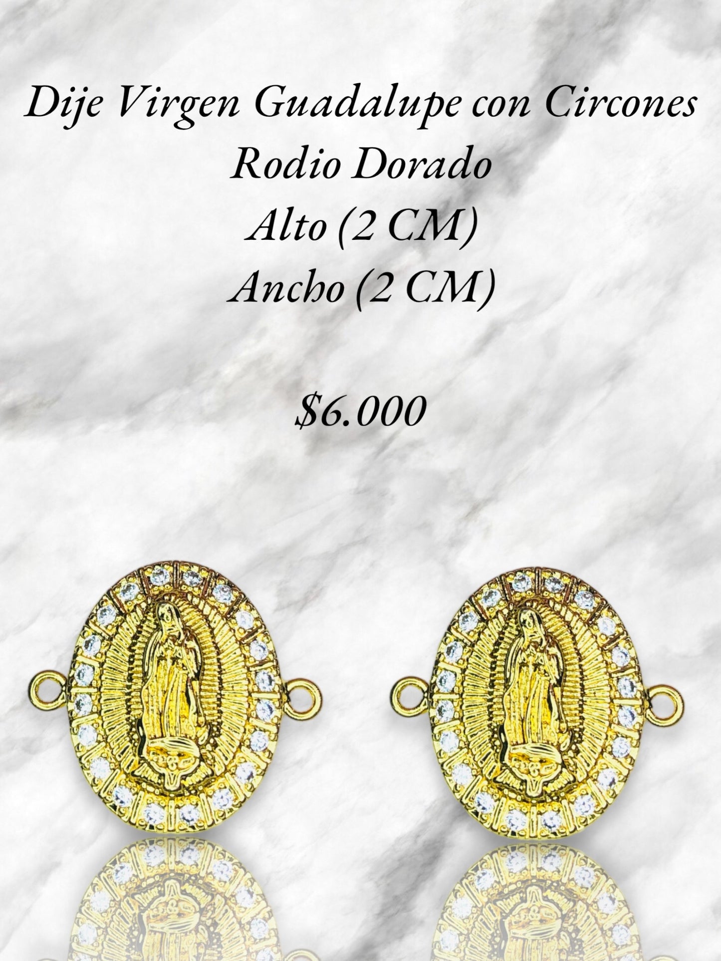 Dije Virgen Guadalupe Rodio Dorado