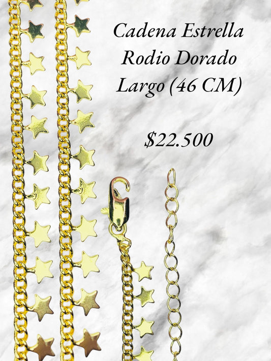 Cadena De Estrellas Rodio Dorado