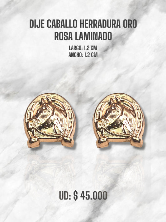 DIJE CABALLO HERRADURA ORO ROSA LAMINADO