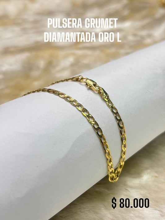PULSERA GRUMET DIAMANTE ORO L