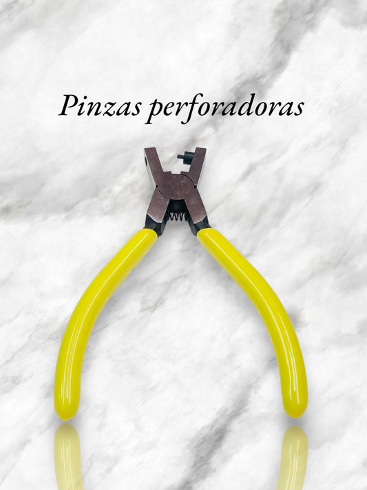 PINZA PERFORADORA AMARILLA EN ACERO INOXIDABLE