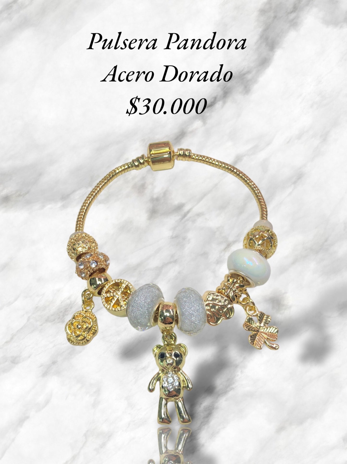 PULSERA PANDORA ORO RODIO