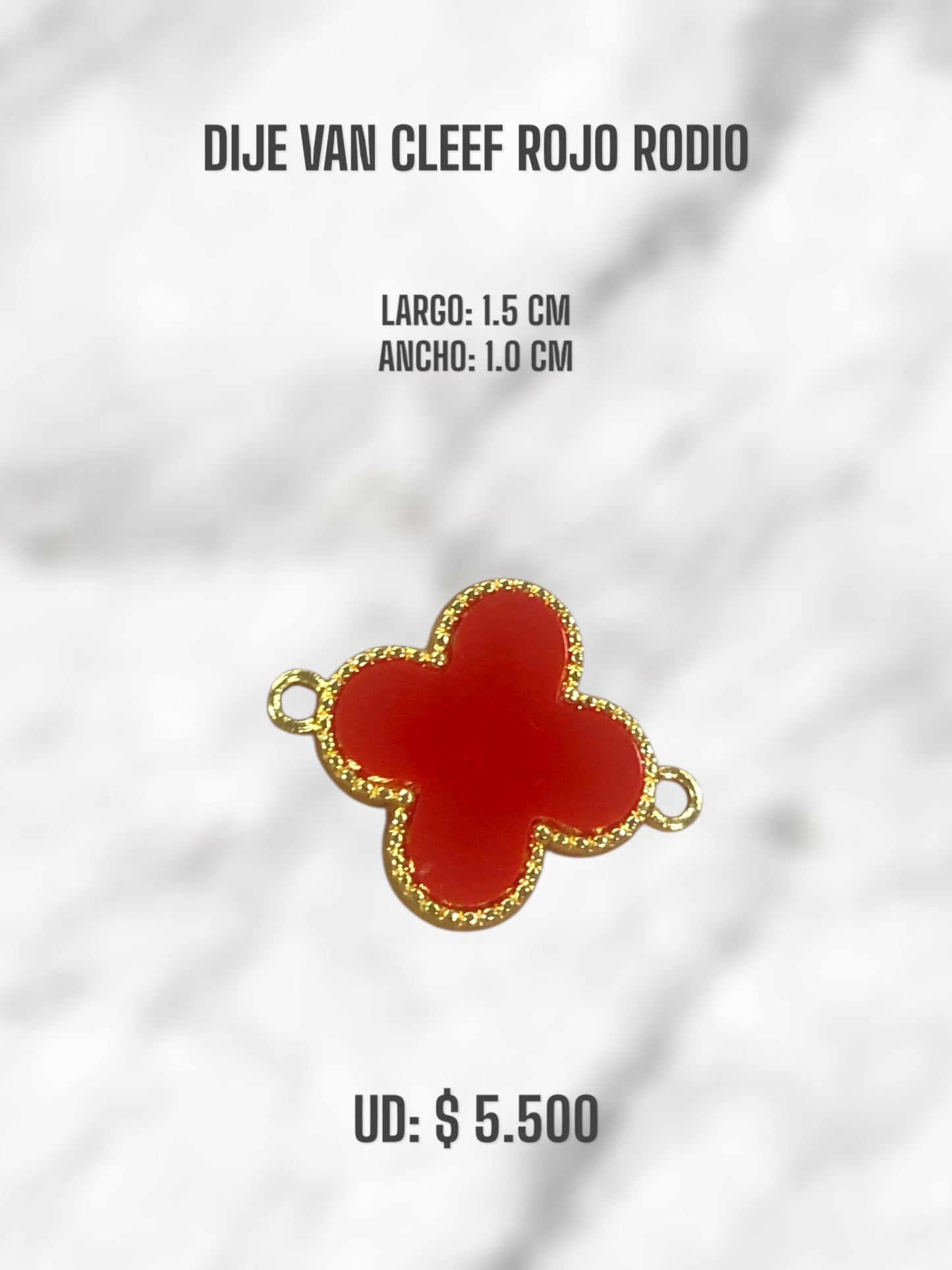 DIJE VAN CLEEF ROJO RODIO