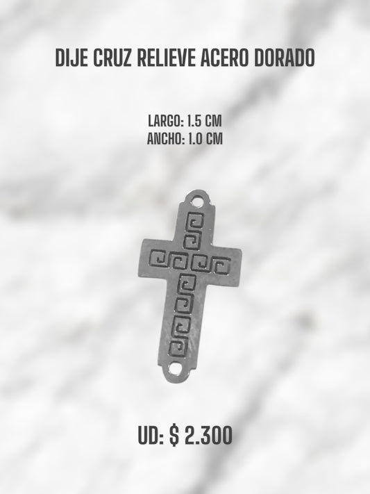 CRUZ RELIEVE ACERO DORADO