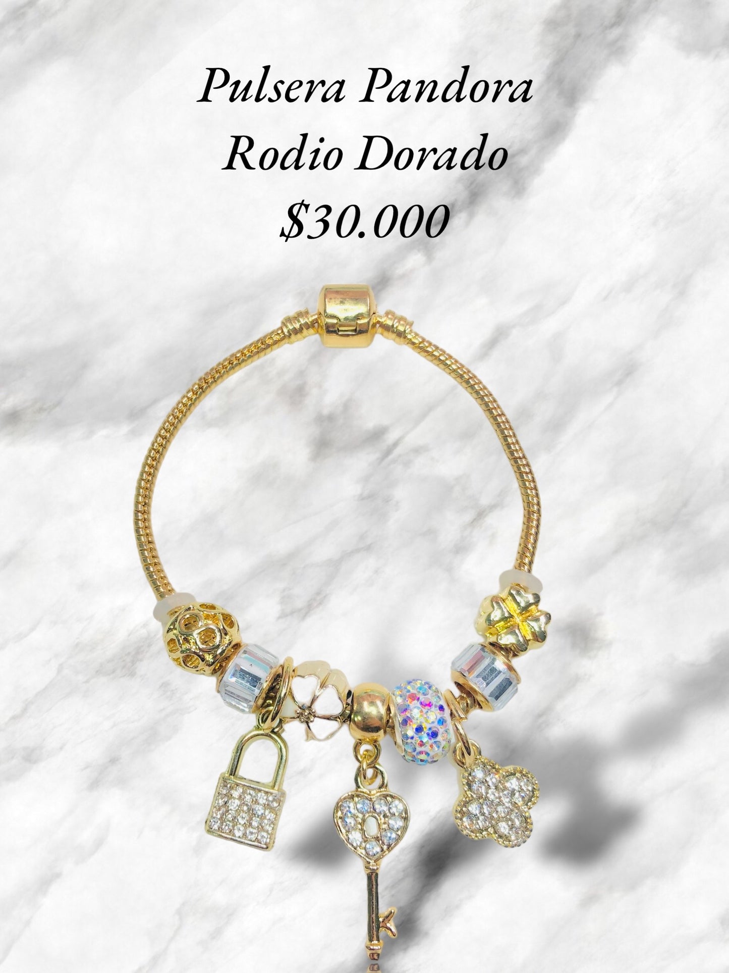 Pulsera Pandora Llave Rodio Plateado