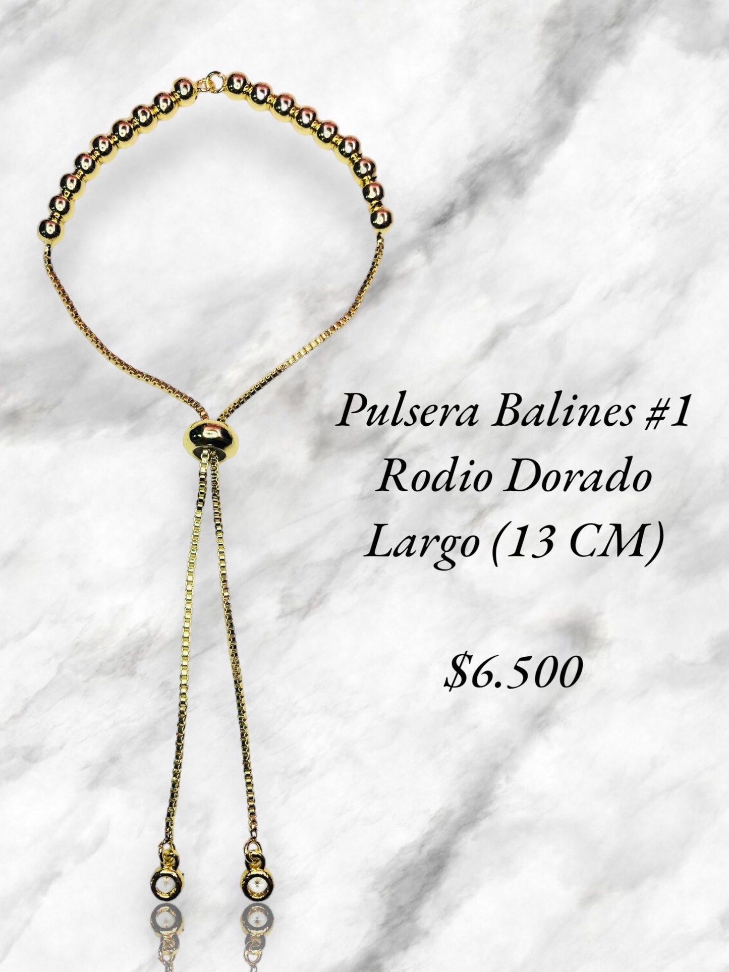 EXTENSIÓN PULSERA BALINES RODIO DORADO