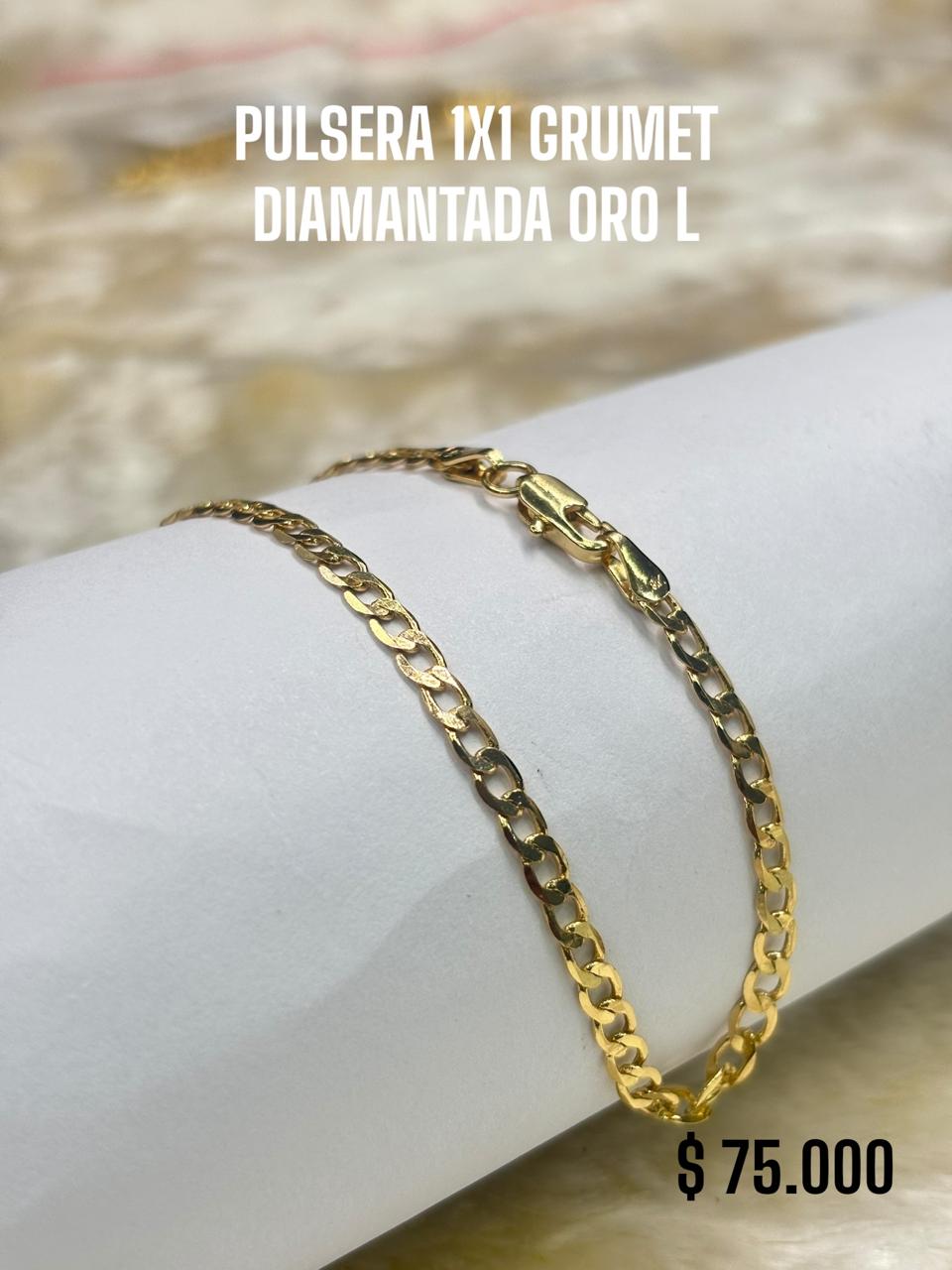 PULSERA 1X1 GRUMET DIAMANTADA