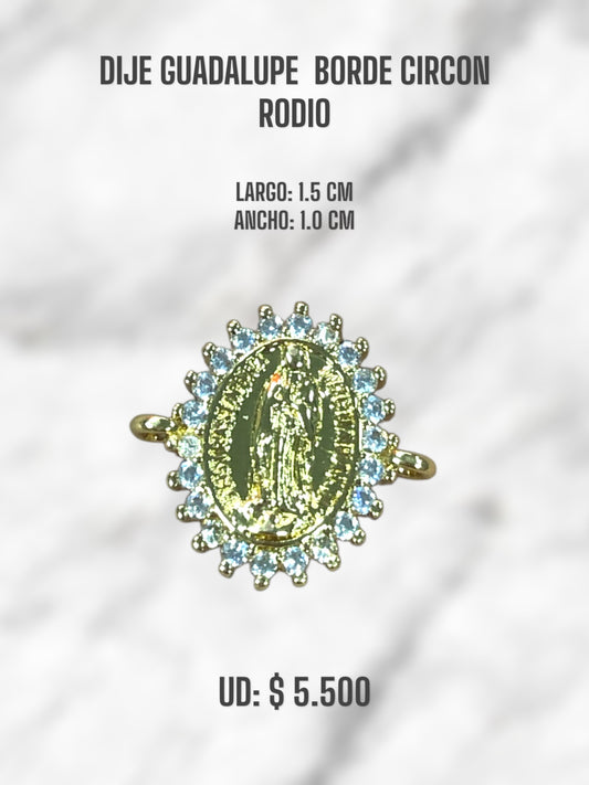 DIJE GUADALUPE BORDE CIRCON RODIO