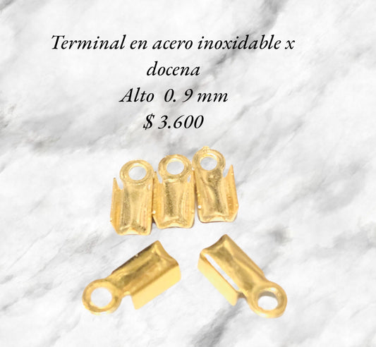 Herraje terminal en acero inoxidable x docena