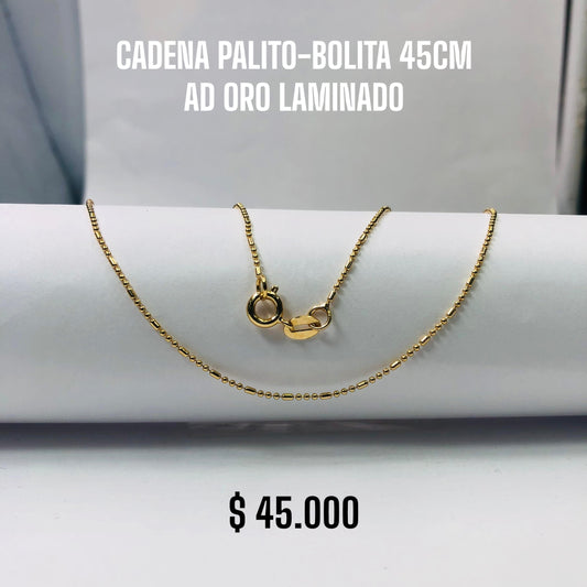 CADENA PALITO-BOLITA 45CM AD ORO LAMINADO
