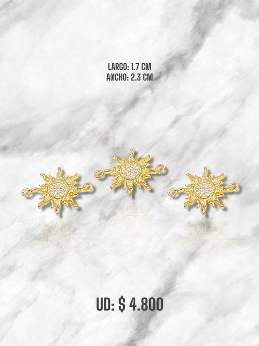 DIJE SOL PULSERA CIRCONES RODIO