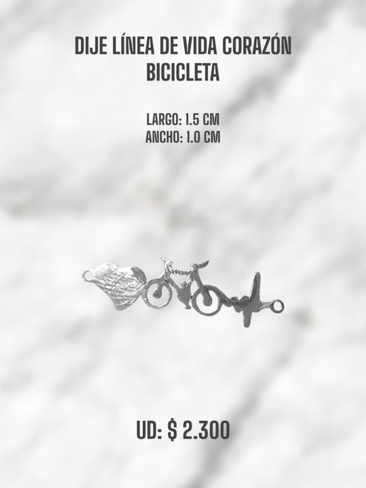 DIJE LÍNEA DE VIDA CORAZÓN BICICLETA