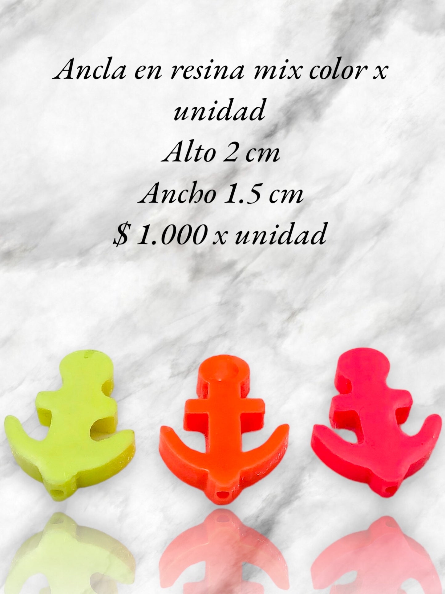 Ancla en resina mix color  x unidad