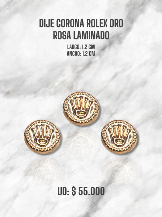 DIJE CORONA ROLEX ORO ROSA LAMINADO