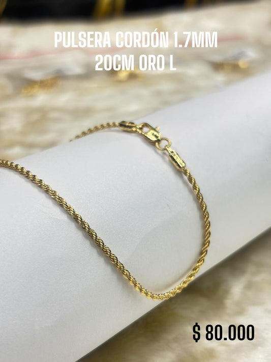 PULSERA CORDÓN 1.7MM 20CM