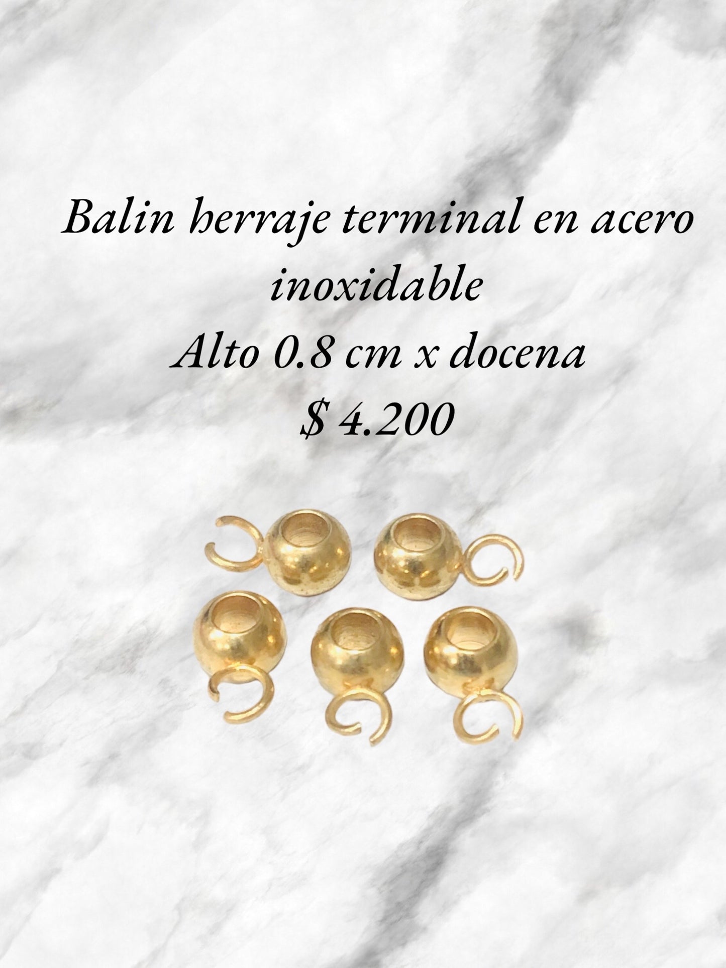 Balin herraje en acero inoxidable x docena