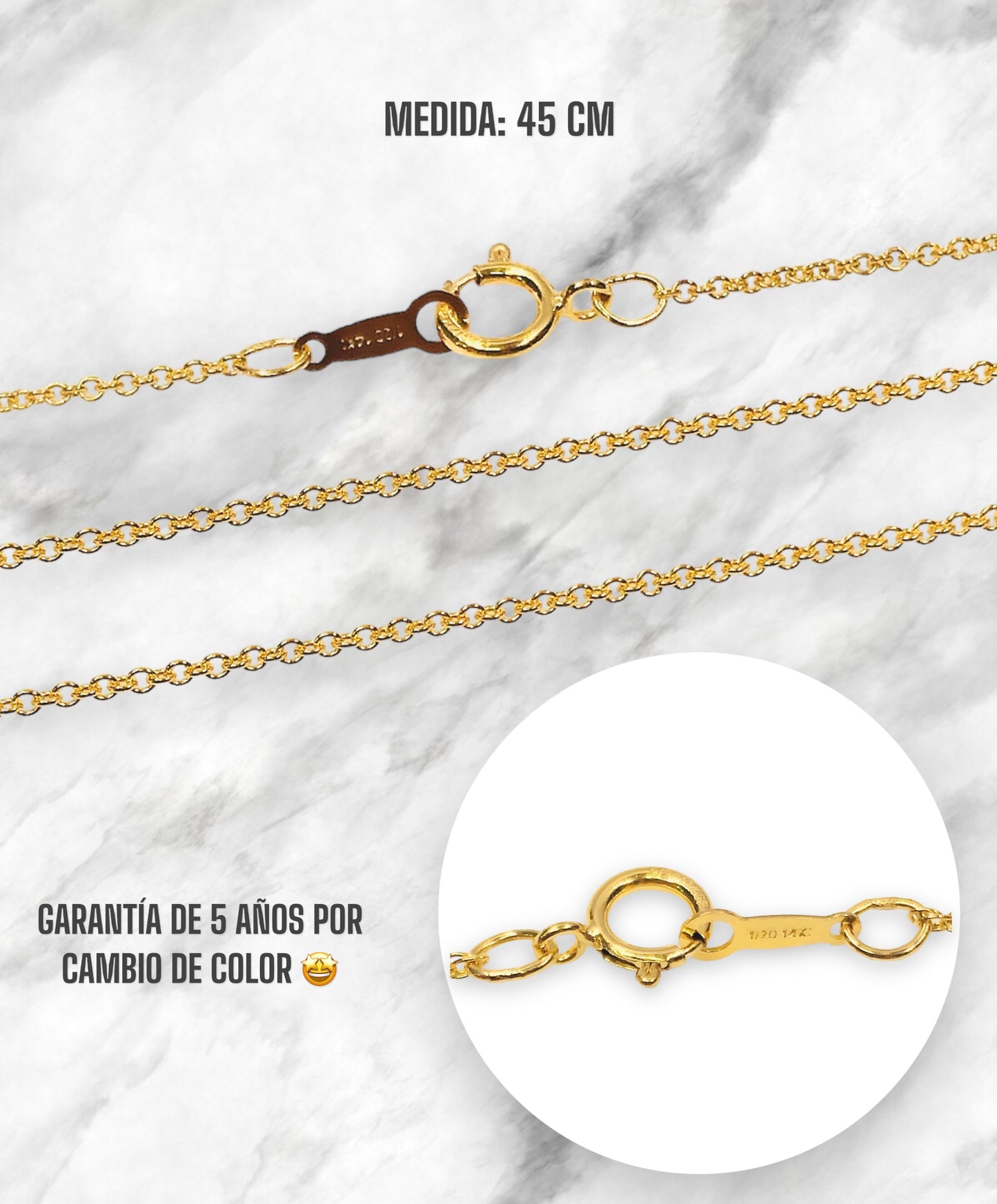 CADENA DEJADA AROS EN ORO LAMINADO