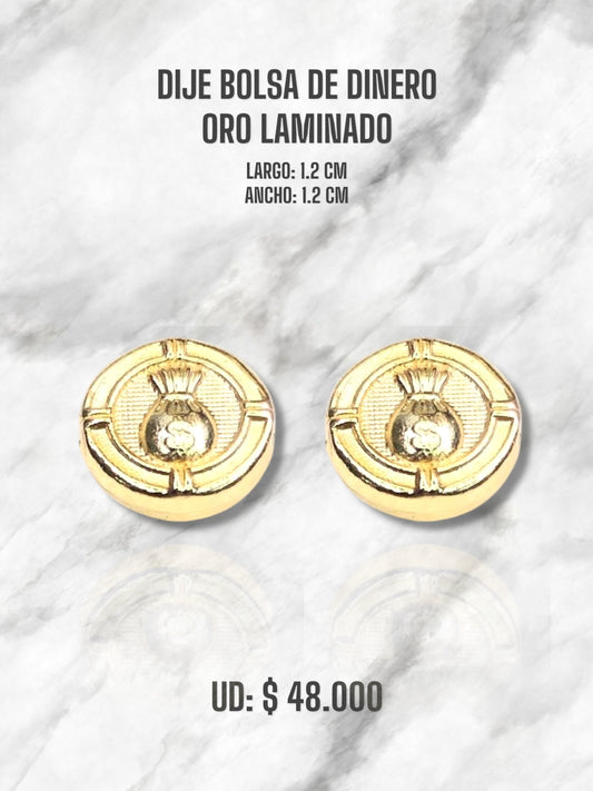 DIJE BOLSA DE DINERO PASANTE ORO LAMINADO
