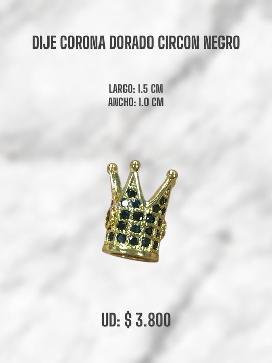 CORONA DORADO CIRCON NEGRO