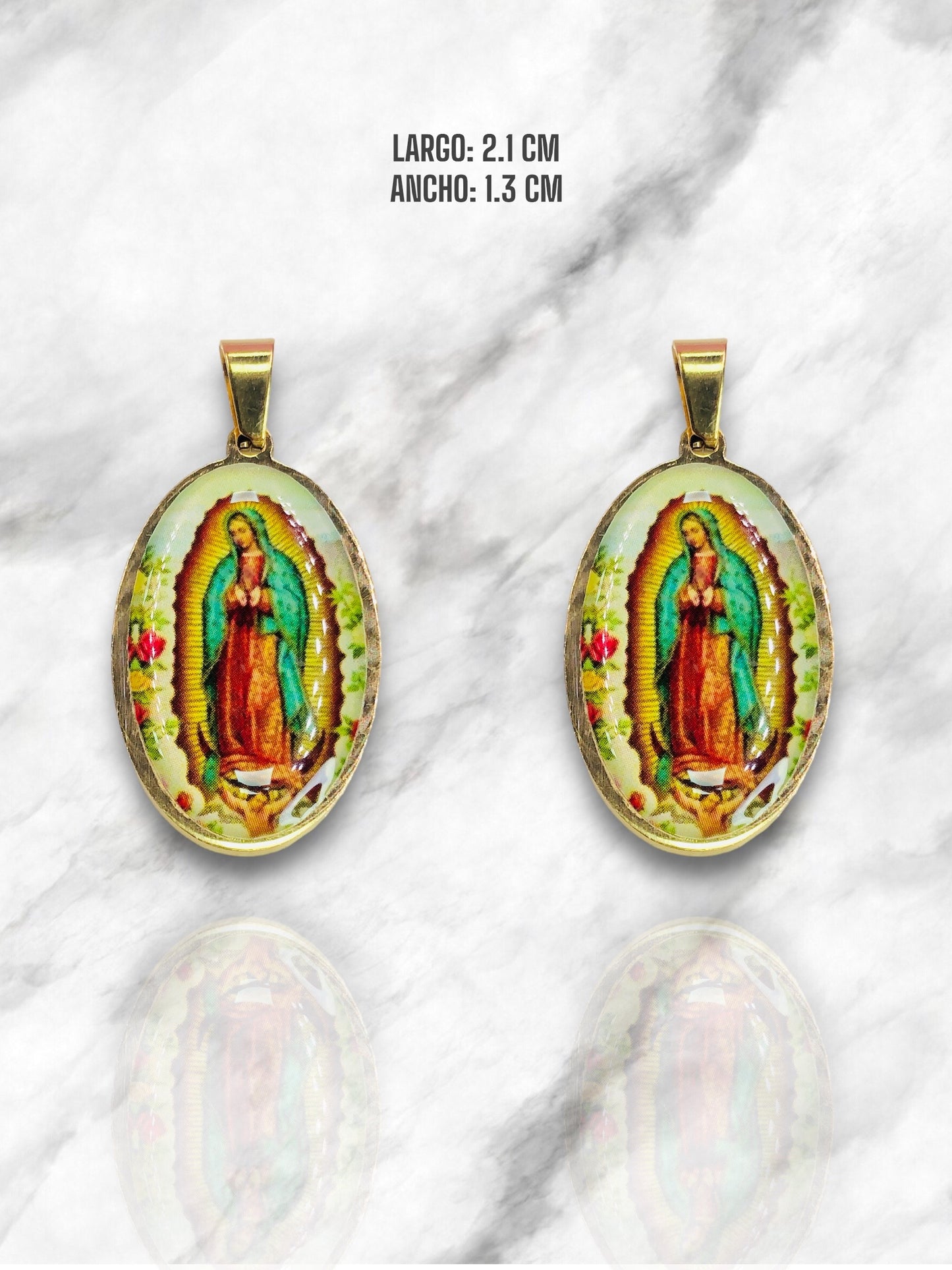 DIJE VIRGEN GUADALUPE ACERO RECINA DORADO (colgante)