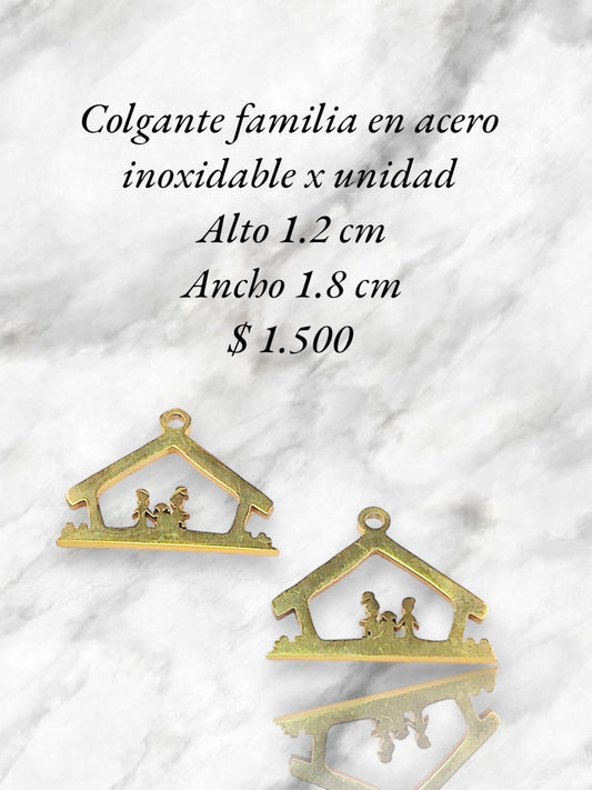 Colgante familia en casa en acero inoxidable x unidad