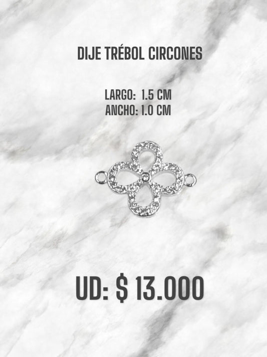 DIJE TRÉBOL CIRCONES