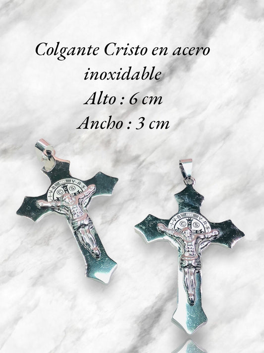 Colgante Cristo en acero inoxidable