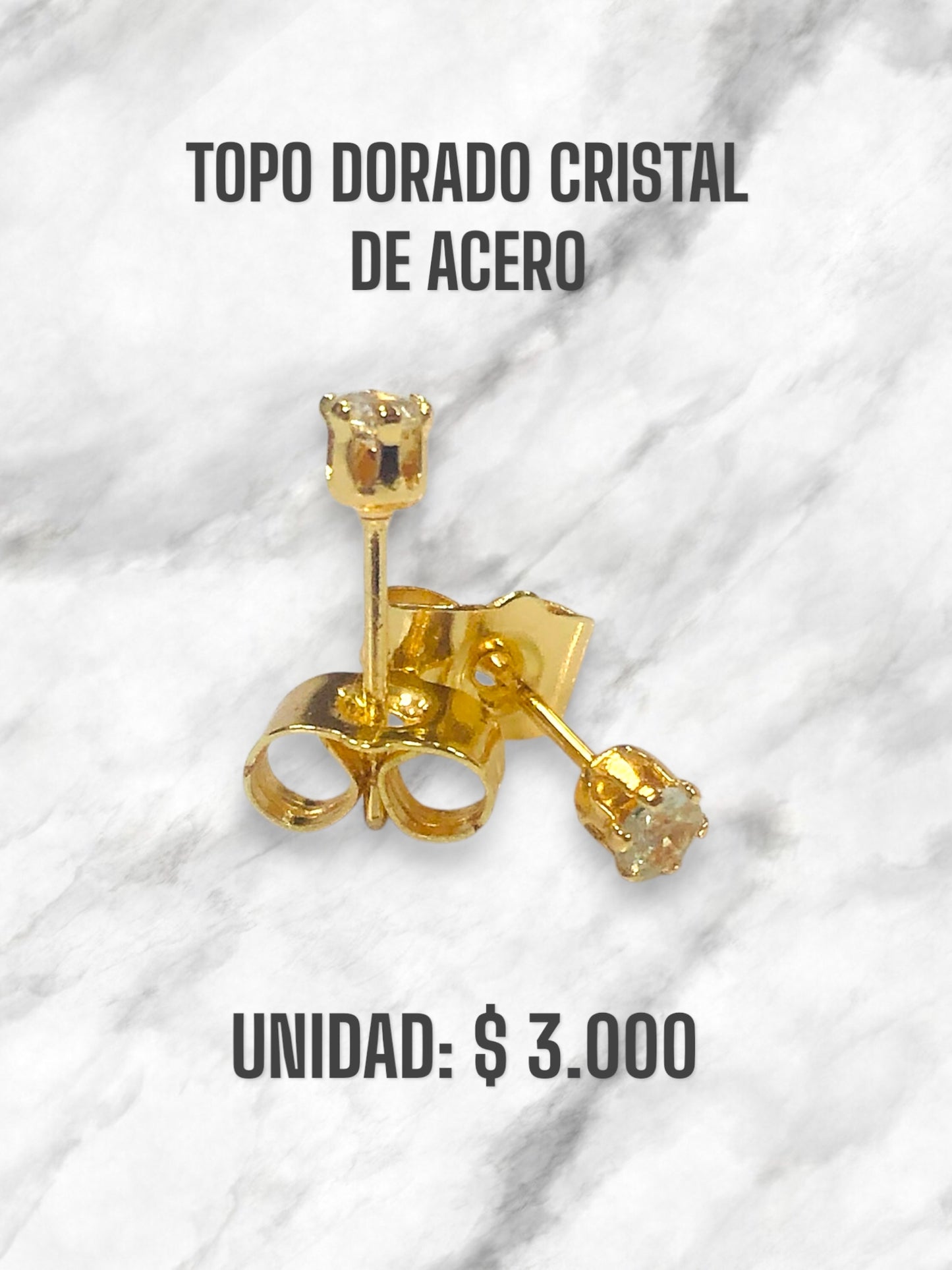 TOPO DORADO CRISTAL DE ACERO