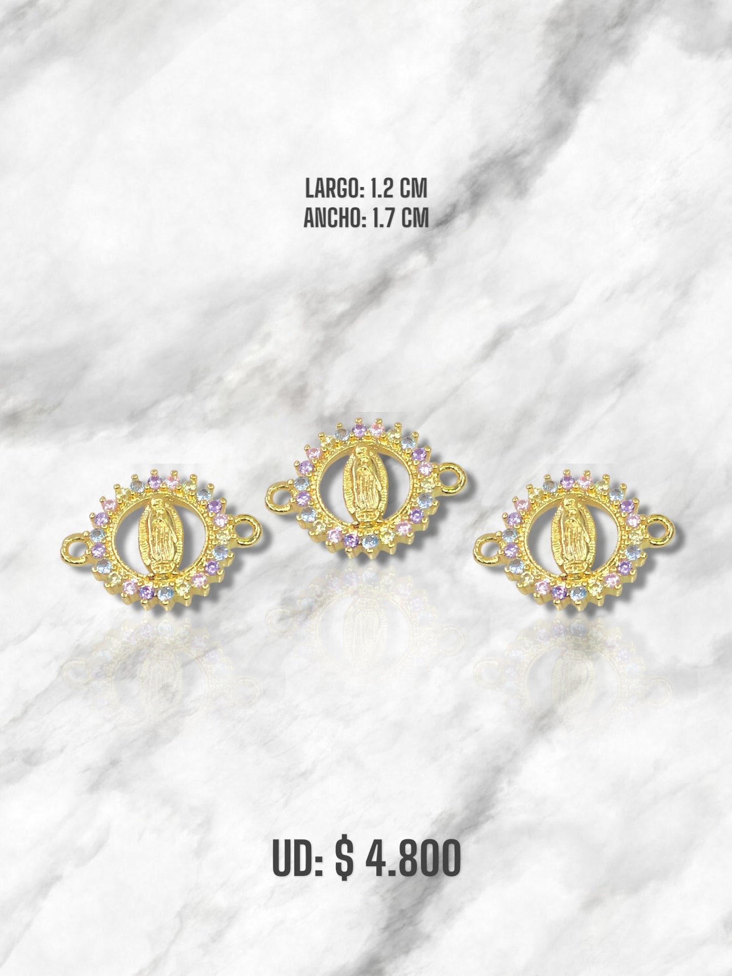 DIJE VIRGEN MULTICOLOR RODIO
