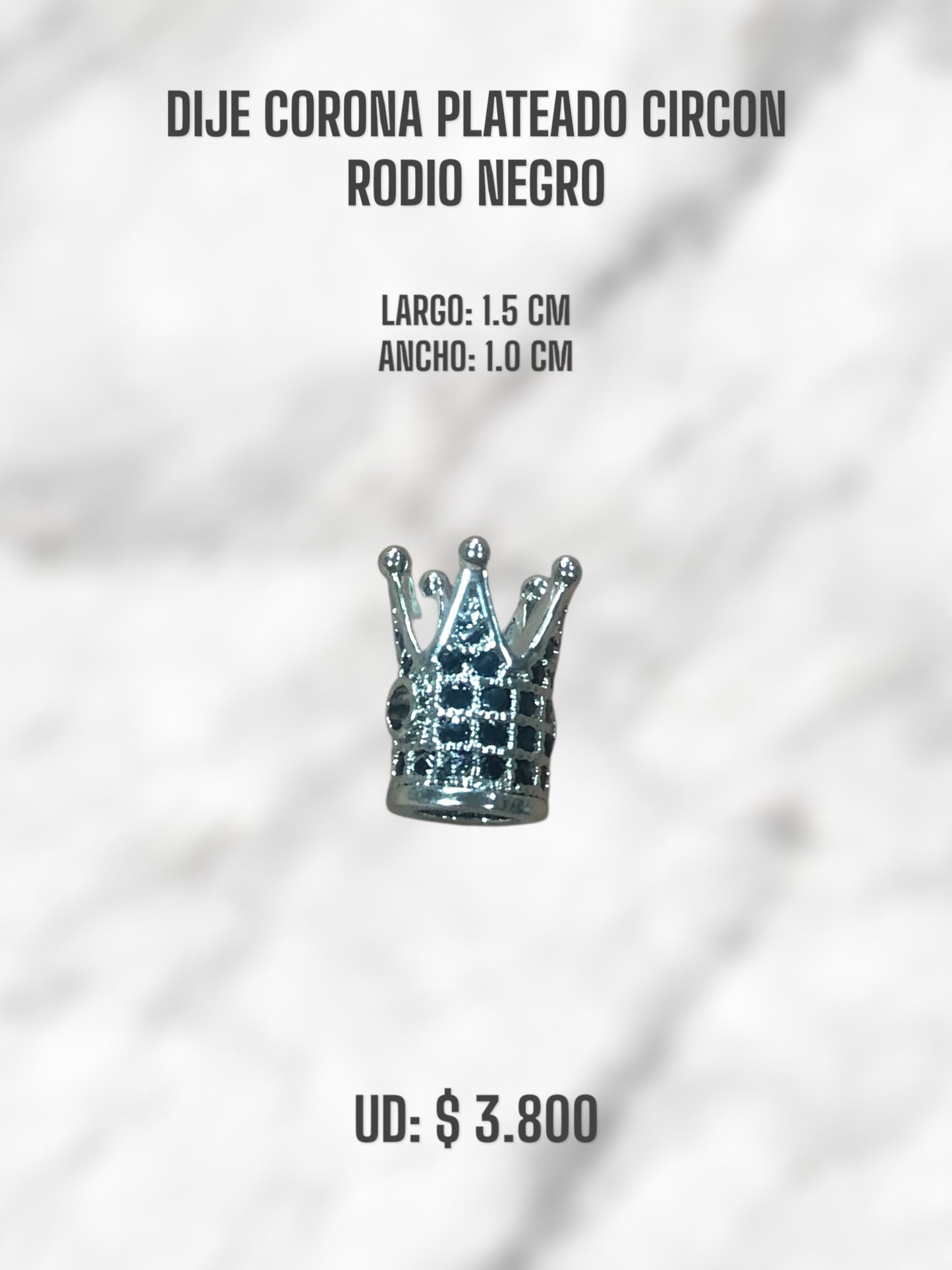 PLATEADO CIRCON NEGRO RODIO