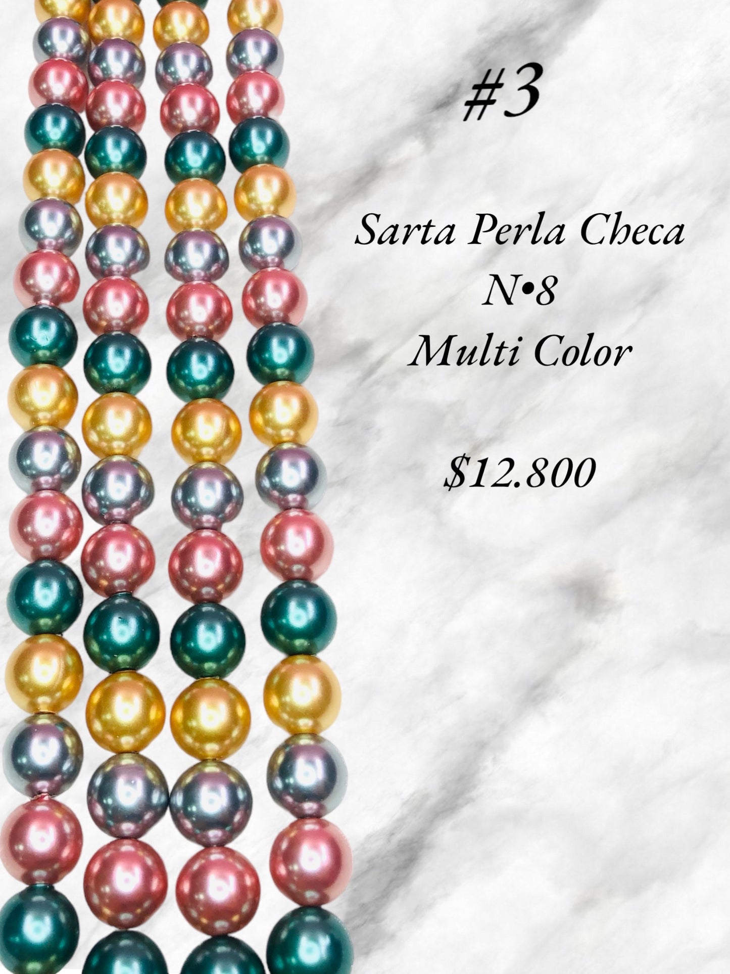 Sarta Perla Checa Multicolor#8