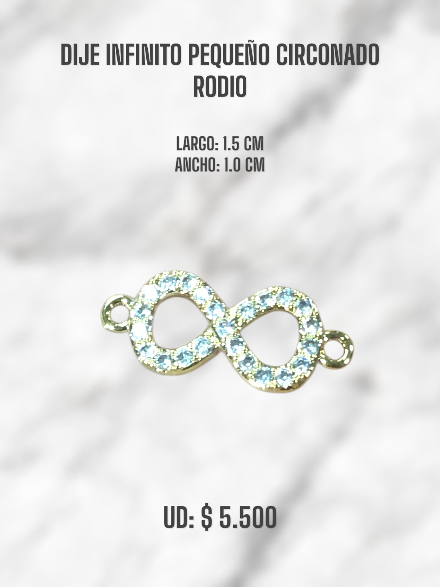 DIJE INFINITO CIRCONEADO PEQUEÑO RODIO