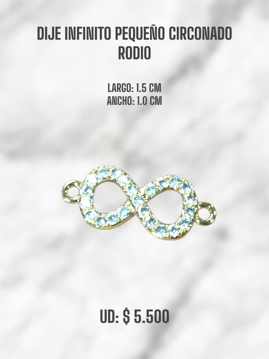DIJE INFINITO CIRCONEADO PEQUEÑO RODIO