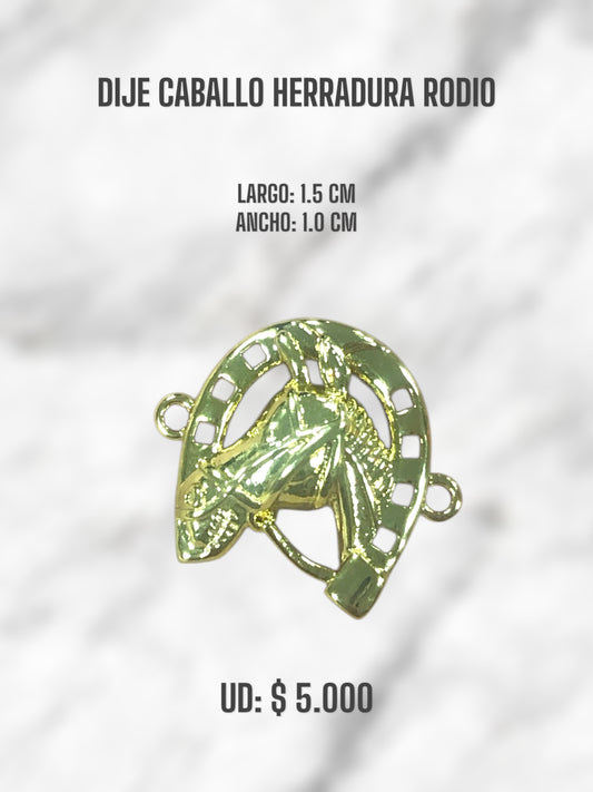 DIJE CABALLO HERRADURA RODIO