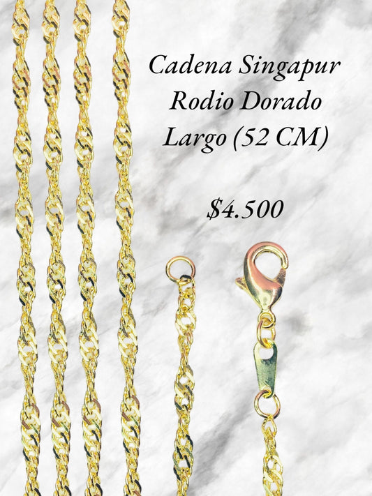 Cadena Singapur Rodio Dorado