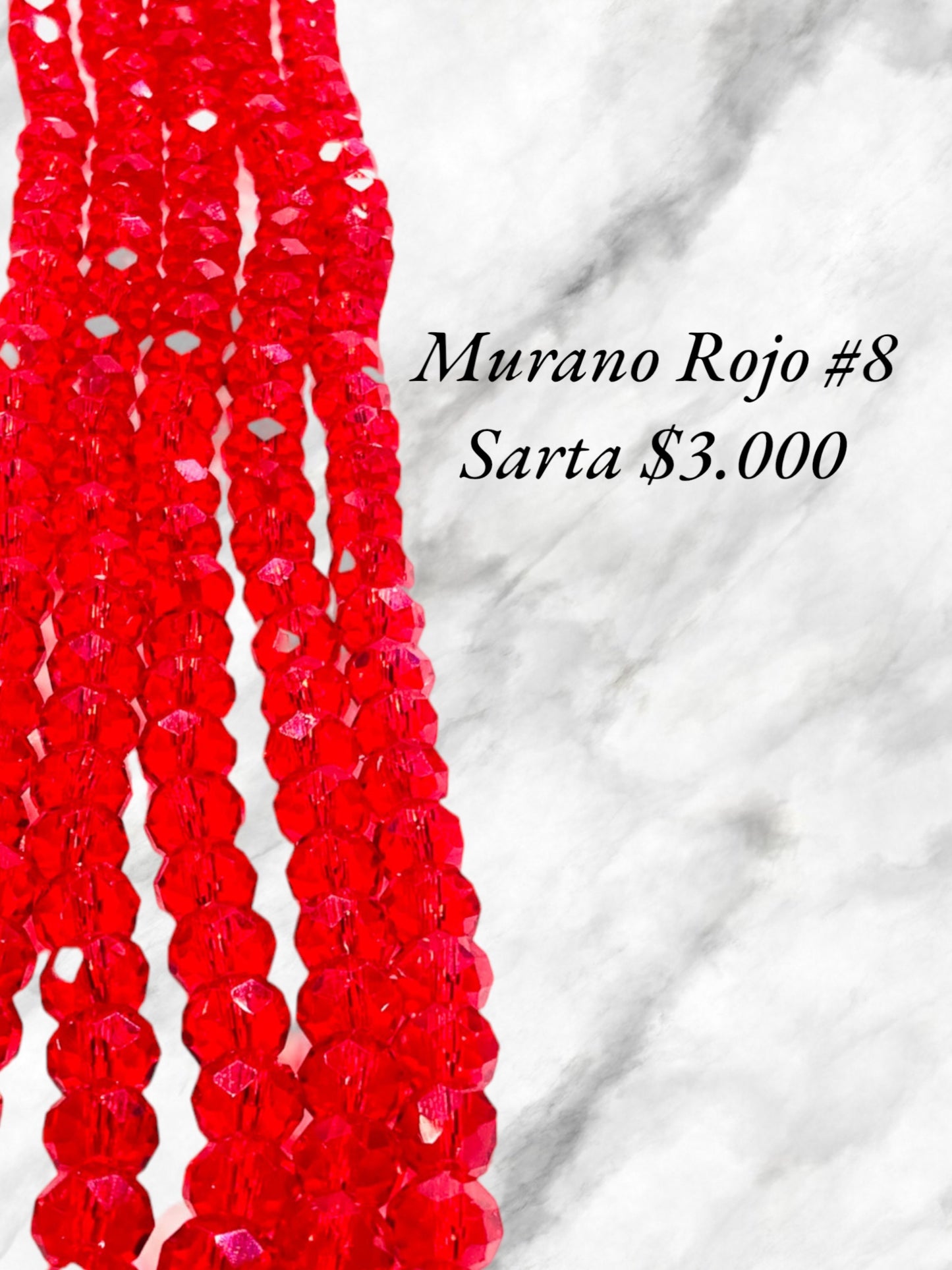 SARTA DE MURANO ROJO #8