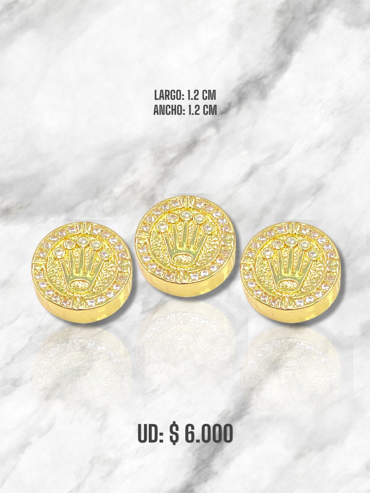 DIJE CORONA ROLEX CIRCONES RODIO