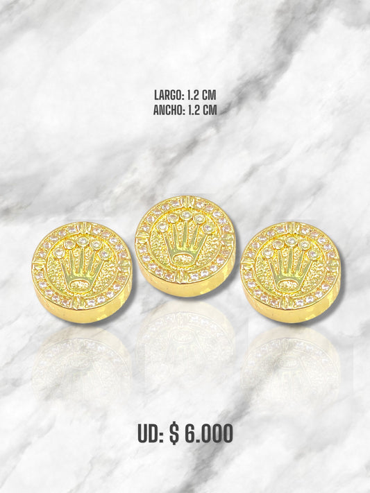 DIJE CORONA ROLEX CIRCONES RODIO