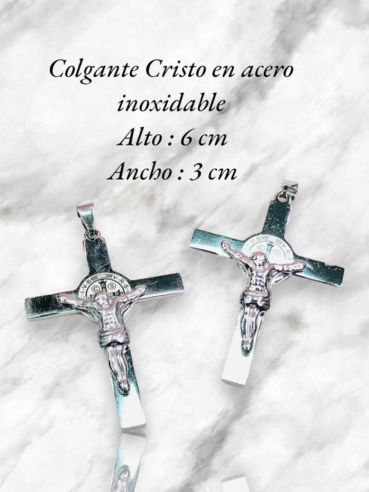 Colgante Cristo en acero inoxidable