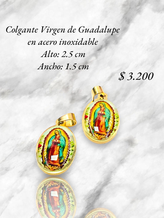 Colgante virgen de Guadalupe en acero inoxidable