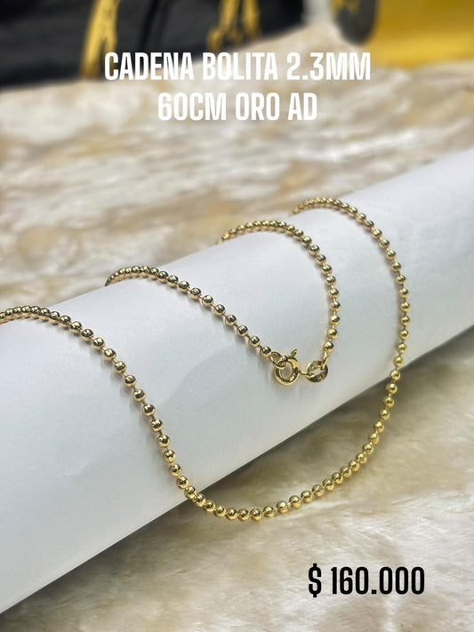 CADENA BOLITA 2.3MM 60CM ORO AD