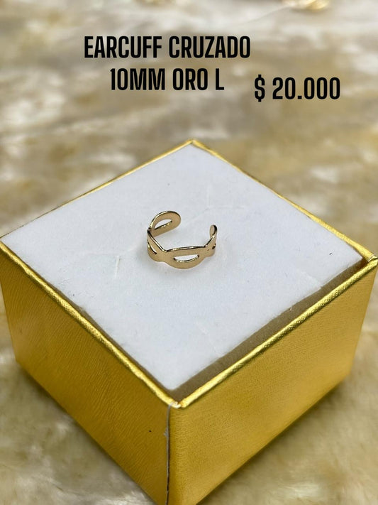 EARCUFF CRUZADO 10MM ORO L