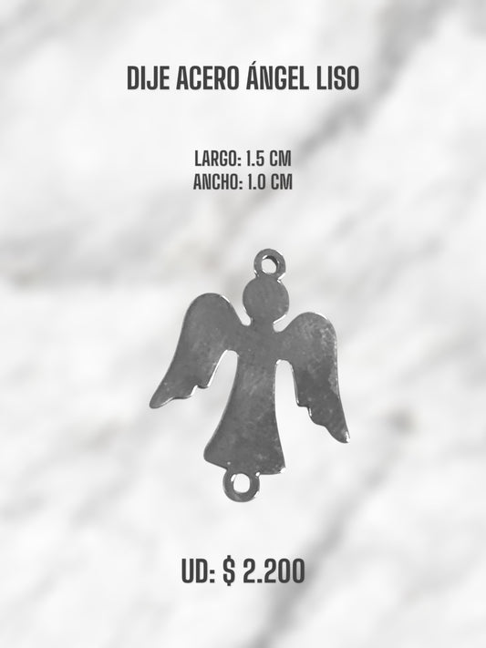 DIJE ACERO ÁNGEL LISO