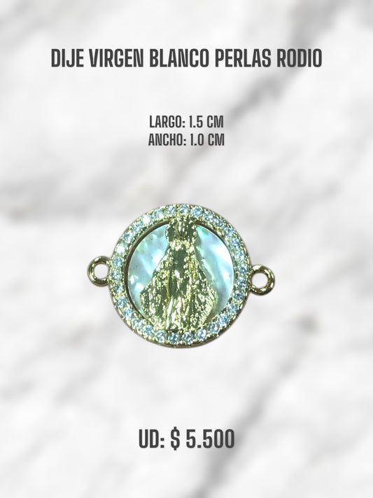 DIJE VIRGEN BLANCO PERLAS