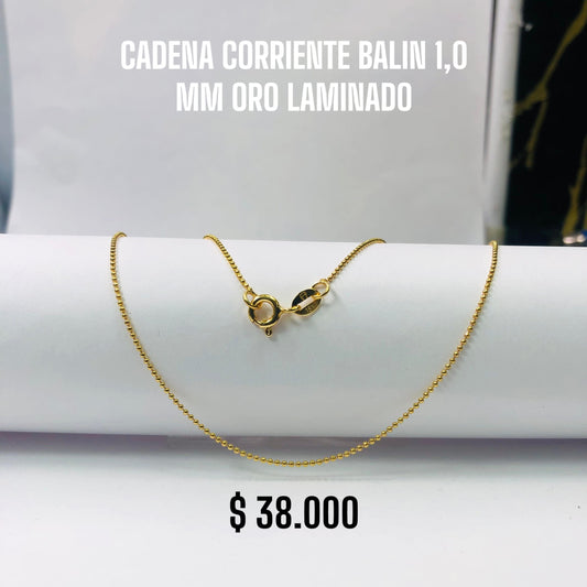 CADENA CORRIENTE BALIN 1,0MM ORO LAMINADO